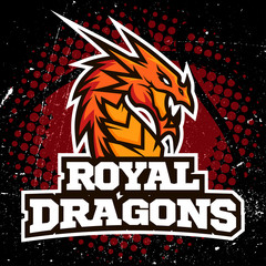 Dragon sport logo basketball design