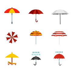 Umbrella icon set, flat style