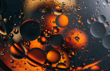 Abstract space background. Water drops of different colours