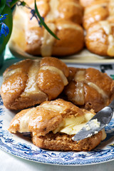 Easter cross buns..traditional easter pastries.