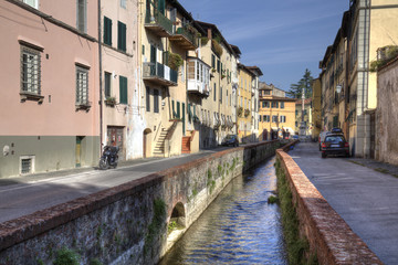 Obraz na płótnie Canvas Historical canal in Lucca, Italy