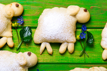 Easter sheeps buns..traditional easter pastries.