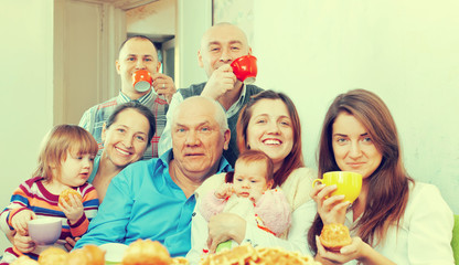 Portrait of happy multigeneration family