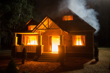 The house is on fire