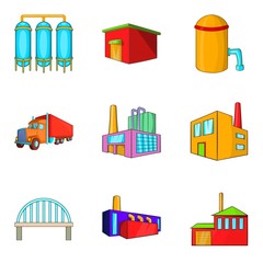 Labour exchange icons set, cartoon style