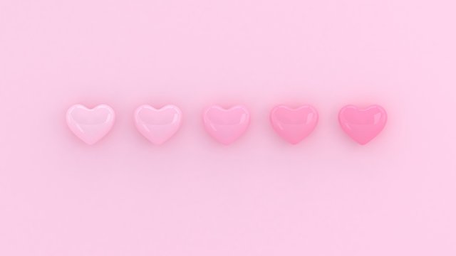 Hearts background. Valentines day. 3d heart. Love wallpaper. Propsal. Wedding banner. Engagement. Marriage celebration. Datting. Romantic poster. Passion. Love symbol. Modern 3d render.