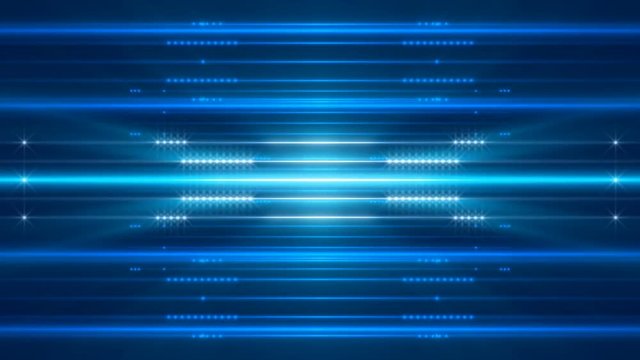 Blue neon lines moving horizontally