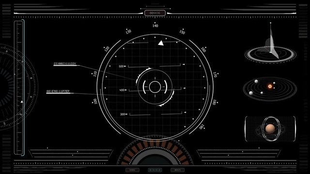 HUD Display Spacecraft Screen. element of an animated HUD display to apply over your own fotage