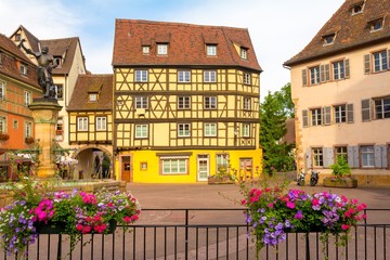 half-timbered architecture in Colmar, Alsace, France