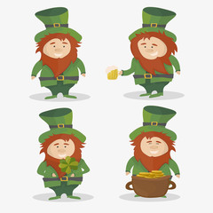 Saint Patrick. National Irish holiday - vector set
