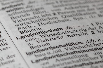 Wort Landwirtschaft im Duden