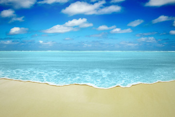 Paradise beach with blank elegant sea view