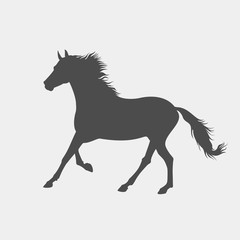 Fototapeta na wymiar Horse flat vector icon. Horse vector silhouette