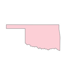 Oklahoma map isolated on white background silhouette. Oklahoma USA state