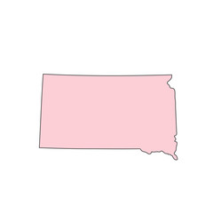 South Dakota map isolated on white background silhouette. South Dakota USA state