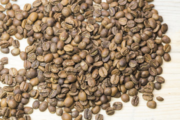 Coffee beans closeup background 