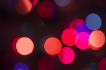 Defocused of light LED light on black background. Bokeh photo of LED light.