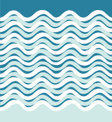 Abstract sea wave seamless pattern. Wavy stripe background.