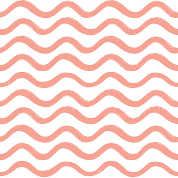 Abstract wave seamless pattern. Wavy line stripe background.