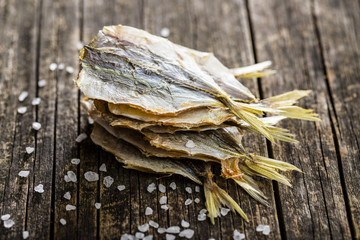 Dried salted fish.