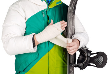 man bandaging by elastic bandage