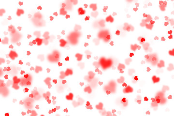 Valentines day abstract with red hearts on white background, women's day love