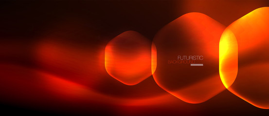 Neon hexagon background