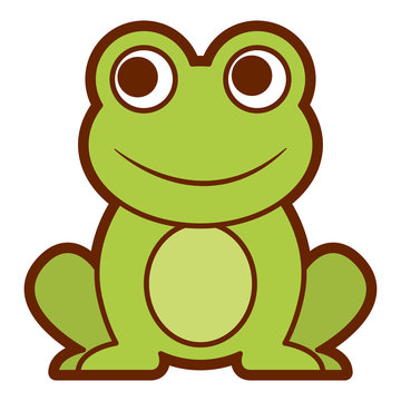 frog cute animal sitting cartoon