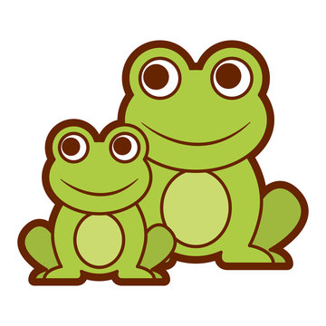 frogs cute animal sitting cartoon