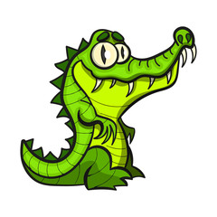 Cute cartoon crocodile