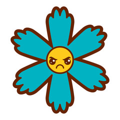 cute blue flower kawaii cartoon