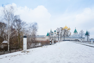 Kostroma, Russia - January, 5, 2017: Ipatievsky monastery in Kostroma, Russia in winter