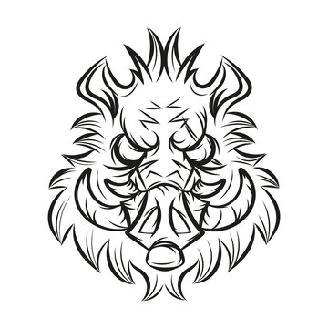 boar head sketch vector illustration