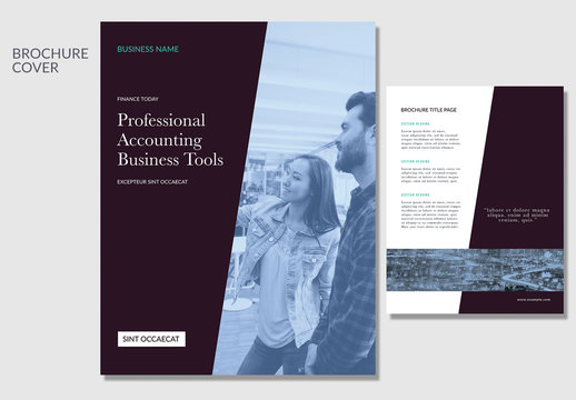 Business Brochure with Diagonal Elements 1