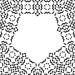 Creative pattern with black and white ornament. Abstract arabic background vector illustration
