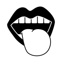 mouth tongue out vintage emblem