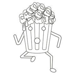 Kawaii pop corn bucket icon