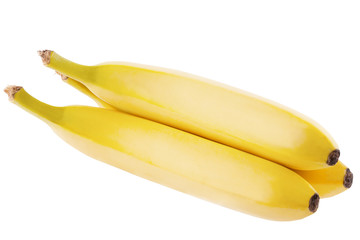 Fototapeta na wymiar Three whole fresh bananas on white