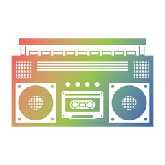 retro stereo cassette player music recorder vector illustration