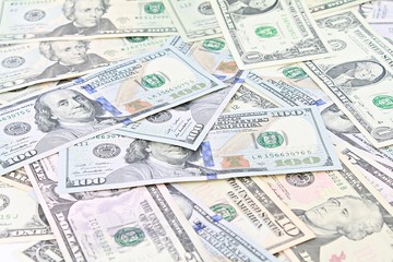 Business, finance, investment or money exchange concept : American Dollars cash money on white background