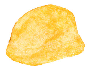 potato chips close-up on an isolated white background