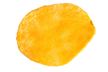 potato chips close-up on an isolated white background