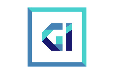 GI Square Ribbon Letter Logo 