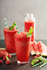 Refreshing cold summer drink watermelon slushie