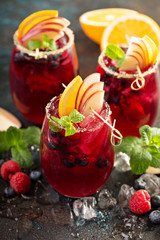 Festive summer berry sangria