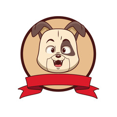 Dog head cartoon icon vector illustration graphic design