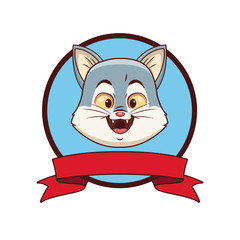 Cat head cartoon icon vector illustration graphic design