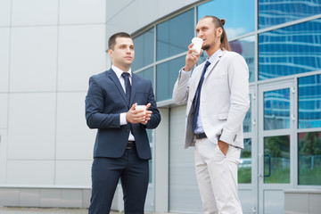 a businessman in a suit around the office