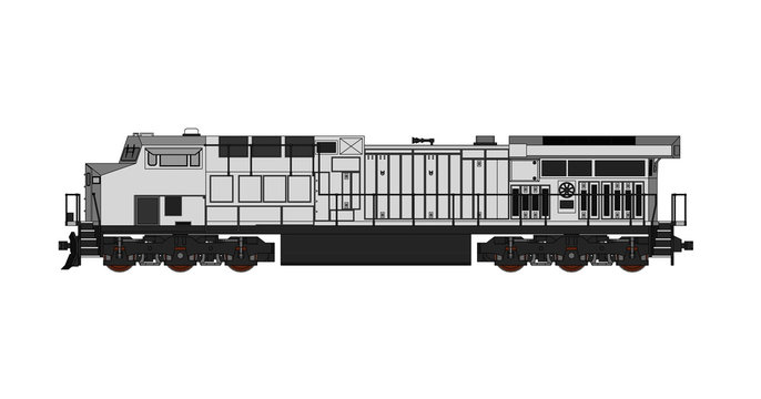gray train locomotive side view