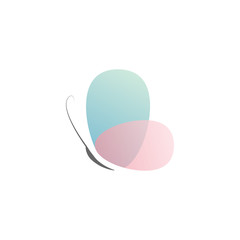 Abstract butterfly with transparent color vector